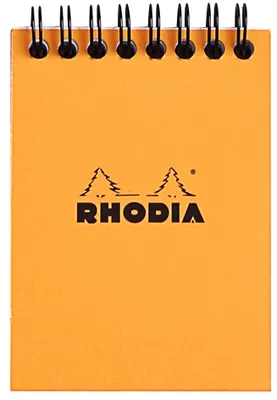 Produktbild von Clairefontaine Notizblock A7 Doppelspirale kariert orange