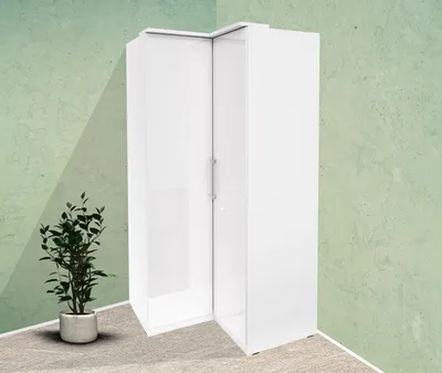Immagine prodotto di Armadio angolare "Optima" 109 cm bianco lucido a 2 ante