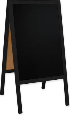 Image de Tableau noir/panneau publicitaire en bois - panneaux publicitaires robustes pour l'intérieur et l'extérieur noir / Classic / 61x118 cm