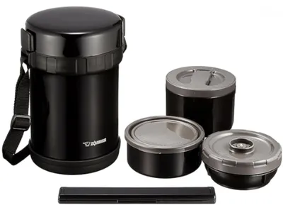 Productafbeelding van Roestvrijstalen thermoslunchbox, met 3 compartimenten