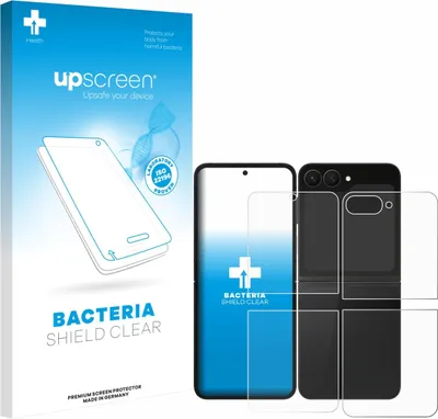 Produktbild von upscreen Schutzfolie für Samsung Galaxy Z Flip 7 FE (Display+Rückseite) Displayschutz Displayschutzfolie Folie Klar antibakteriell