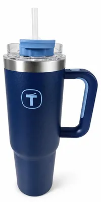 Produktbild von TUPPERWARE Tumbler 1,1 L blau mit Strohhalm und Henkel