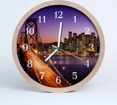 Produktbild von Holzuhr 20fi cm wanduhr - Bridge City Architektur