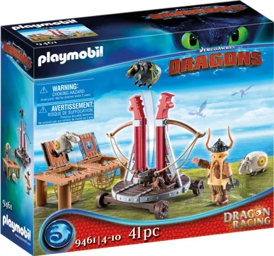 Produktbild von PLAYMOBIL Dragons 9461 Dragon Racing: Grobian mit Schafschleuder