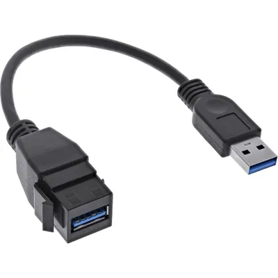 Immagine prodotto di InLine® 76206C Cavo adattatore InLine® USB 3.2 Gen1, spina USB A / presa Keystone, 0,2 m