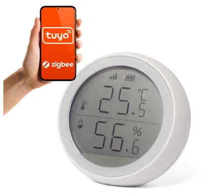 Zdjęcie produktu dla Czujnik temperatury i wilgotności z LCD Zigbee 3.0 Tuya Smart Life