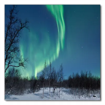 Produktbild von Wallario selbstklebende Möbelfolie/ Tischdecke für Innen und Außen, Größe: 70 x 70 cm - Polarlicht in Schweden