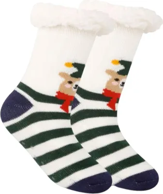 Produktbild von Weihnachtssocken, dicke, warme, rutschfeste Haussocken, niedliche Tier-Socken mit flauschigen Bündchen und rutschfestem Einsatz – das perfekte Geschenk zu Weihnachten!
