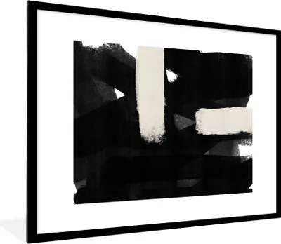 Produktbild von MuchoWow® Gerahmtes Poster Abstrakt - Pastell - Minimalismus 80x60 cm - Poster mit Schwarzem Bilderrahmen Wandposter Rahmen Foto Bilder - Schlafzimmer-Dekorationen - Fotoposter