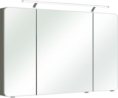 Spiegelschrank Badschrank Badspiegel Spiegel Badezimmerspiegel Bad "Maire II" Steingrau-Hochglanz
