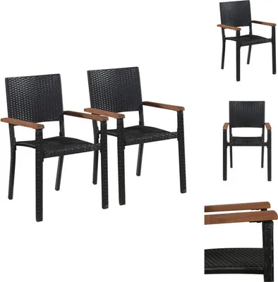 Produktbild von vidaXL Gartenstühle 2 Stk. Poly-Rattan Schwarz -  Gartenstühle