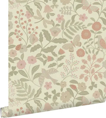 Obrázek produktu pro ESTAhome tapety květiny a ptáci zelená a růžová 53 cm x 10,05 m