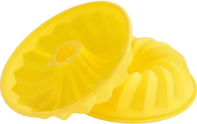 Produktbild von 2 Stück 23 cm Silikon-Kuchenform mit Rillenrohr, runde Kuchenbackformen mit Schnellverschluss, Mehrzweckform für Rührkuchen, Muffins oder Wackelpudding