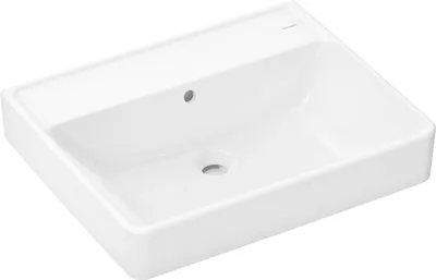 Zdjęcie produktu dla hansgrohe Xanuia Q Umywalka nablatowa, bez otworu na baterię, z przelewem, szlifowana, 600 × 480 mm, biała błyszcząca, 60244450