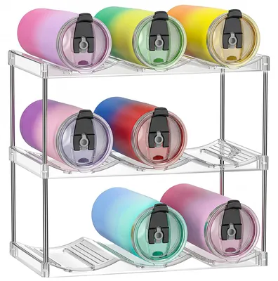 3-laags Flaschenregal stapelbar, Kunststoff, 34,2x19,7x32,2 cm