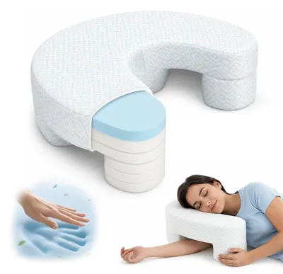 Produktbild von Omgoods – Orthopädisches Seitenschlaf-Kissen mit Armöffnung – Verstellbar und ergonomisch