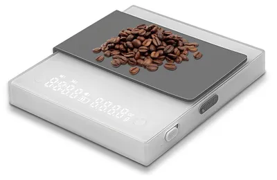 Produktbild von Mini-Kaffeewaage mit Timer, 2 kg/0,1 g, genau, 3 Modi, wiederaufladbare tragbare Digitalwaage Typ C fuer Espresso und Pour-Over-Kaffee mit Silikon-Isolierhuelle
