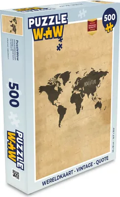 Obrázek produktu pro MuchoWow MuchoWow® Puzzle 500 ks Mapa světa - Vintage - Citace