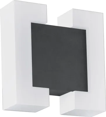 Produktbild von EGLO LED Außen-Wandlampe Sitia, 2 flammige Außenleuchte, Wandleuchte aus verzinktem Stahl und Kunststoff, Farbe: Anthrazit, weiß, IP44