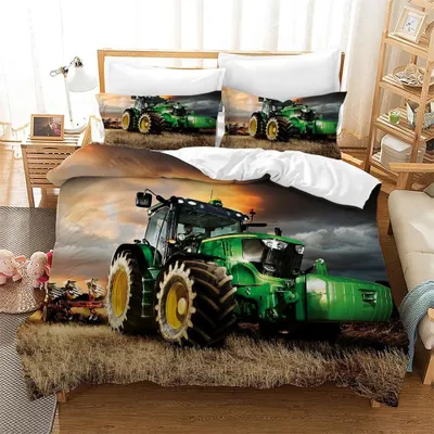 Productafbeelding van Kinderdekbedovertrek met Tractorprint 200x200 cm