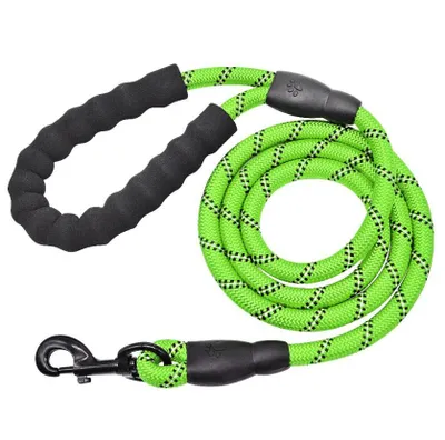 Produktbild von Hundeleine Reflektierend Profi Trainingsleine Führleine Reflektierende mit Kurzführer für Kleine und Große Hunde 1.5m Lange Nylon - grün