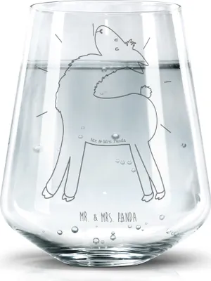 Produktbild von Mr. & Mrs. Panda Wasserglas Lama Stolz - Transparent - Geschenk, Freundin, Dekoglas, Lamas, Family, Glasbecher, Tumbler Glas, Becherglas, Beste, Familie