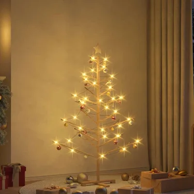 Obrázok produktu pre Maison Exclusive – Drevený vianočný stromček v prírodnej farbe, 150 cm, masívne borovicové drevo