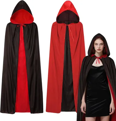 Obrázek produktu pro Plášť na Halloween, motiv upír, s kapucí, 140 cm, vhodný pro kostým a karneval