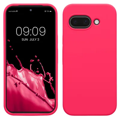 Produktbild von kwmobile Handyhülle für Google Pixel 9a Hülle, für Pixel 9a Case - Hülle Silikon - kabelloses Laden - Neon Pink