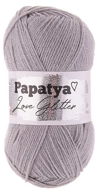 100g Papatya Love Glitter mit Glitzereffekt Uni grau