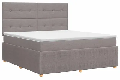 Immagine prodotto di Letto a molle con materasso Taupe 140 x 190 cm in tessuto