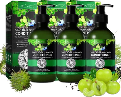 Immagine prodotto di Balsamo per capelli Cura dei capelli 3 in 1 con olio di ricino Olio di amla Olio di cumino nero, 3x 300ml