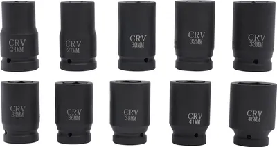 Produktbild von 10 Pcs Schlagschrauber Nüsse Satz Kraftnüsse Nuss Set 24mm bis 46mm für Kfz-Reparaturen ein