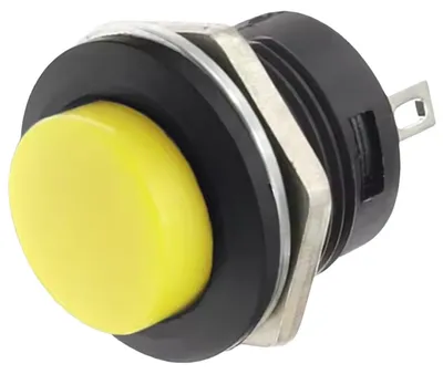 Productafbeelding van ProRide Pulsschakelaar OFF-(ON) - 250V/3A - Inbouw-Ø16mm - Geel