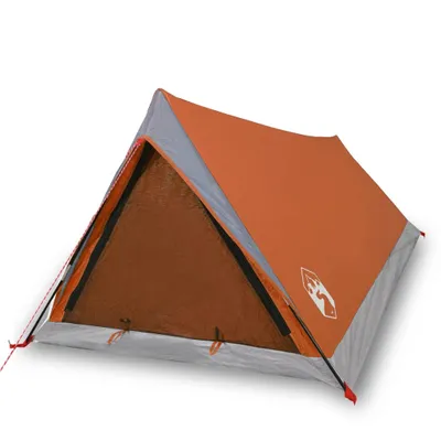 Immagine prodotto di vidaXL Tenda da campeggio 2 persone Grigio e arancione Impermeabile