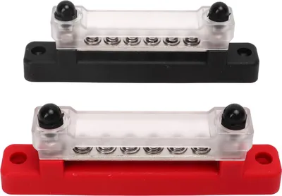 Produktbild von 48 V 150 A 6-polige Sammelschiene, 2 Bolzen, Batterieverteilerblock mit 12 Anschlüssen für Auto, Wohnmobil, Boot