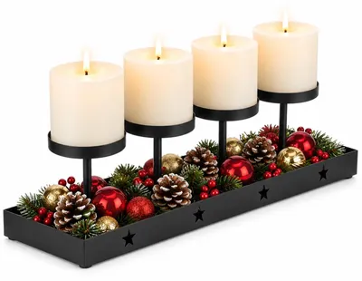 Produktbild von Adventskranz aus Metall mit Kerzenhaltern