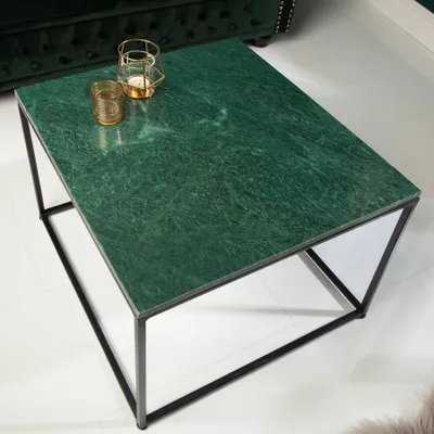 Produktbild von riess-ambiente Eleganter Couchtisch ELEMENTS 50cm grün mit polierter Marmor-Platte Beistelltisch Tisch