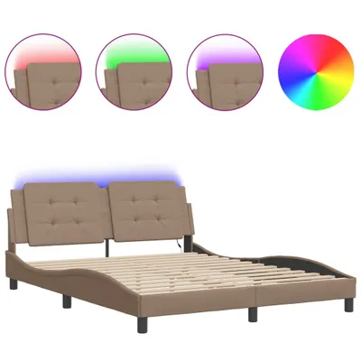 Produktbild von Bettgestell mit LED ohne Matratze "Zadar" Cappuccino-Braun 160x200 cm