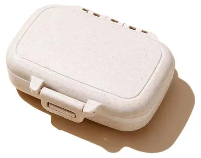 Zdjęcie produktu dla Organizer na tabletki, 3 przegródki, konstrukcja odporna na wilgoć, BIAŁY