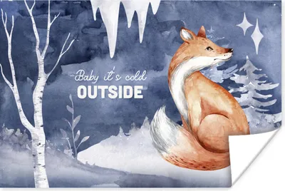 Produktbild von MuchoWow® Poster Zitat - Winter - Fuchs 30x20 cm - Plakate - Print