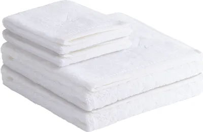Produktbild von Sansibar Handtuch Frottier-Serie Classic Nr. 1 (Set, 4-tlg), hochwertige Ton-in-Ton Säbelstickerei, weiß