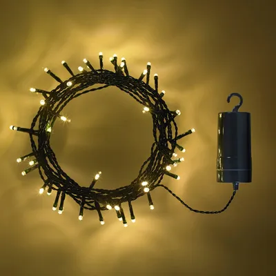 Lichterkette 2er-Pack 5 m, 50 warmweiße LEDs, Timer, 8 Modi