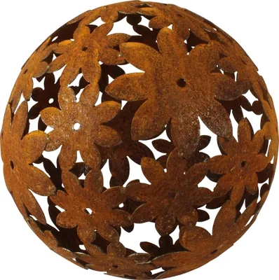 Produktbild von Edelrost Gartenkugel Blume 30 cm Rost Gartendeko Gartendekoration aus Metall