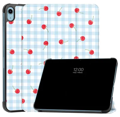 Image de Étui à trois volets imoshion Design pour Apple iPad 11 (2025) 11 pouces A16 / iPad 10 (2022) 10,9 pouces - Motif cerise