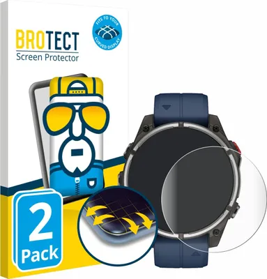 Produktbild von 2x BROTECT Fullscreen Schutzfolie für Garmin quatix 8 Pro (47 mm) Displayschutz Folie Fullcover Klar Transparent