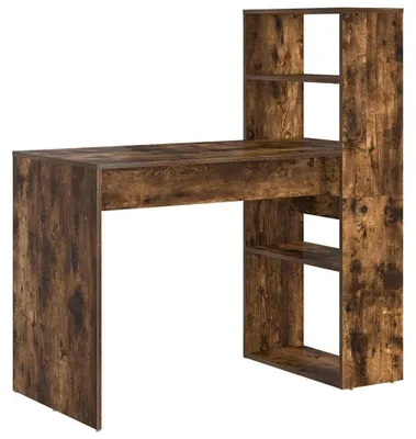 Image de Elzusha - Bureau rectangulaire moderne en bois, finition chêne fumé