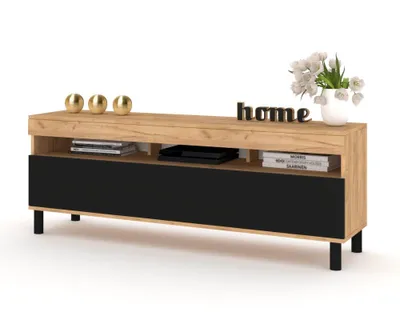 Produktbild von TV-Lowboard Fernsehschrank PLAY STEHEND Craft Eiche/Schwarz 140cm