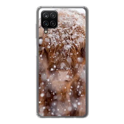 Produktbild von MuchoWow® Handyhülle Schutzhülle Hülle für Samsung Galaxy A12 Schottischer Highlander - Hörner - Schnee Silikon Softcase Handy Hülle - Bild