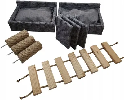 Image de Mur d'escalade pour chats Chaise longue murale Lit pour chat Étagère murale Coussin S 9471